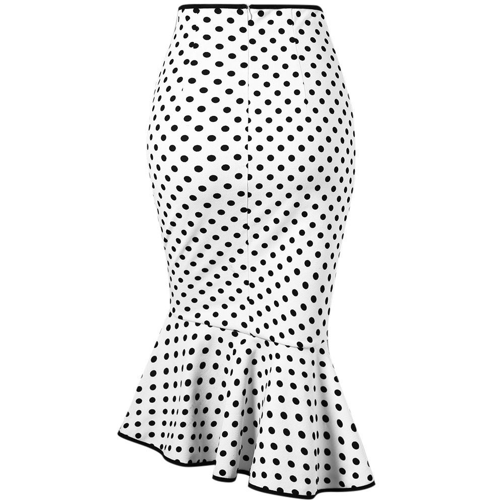 Polka Dot Print Mermaid Skirt