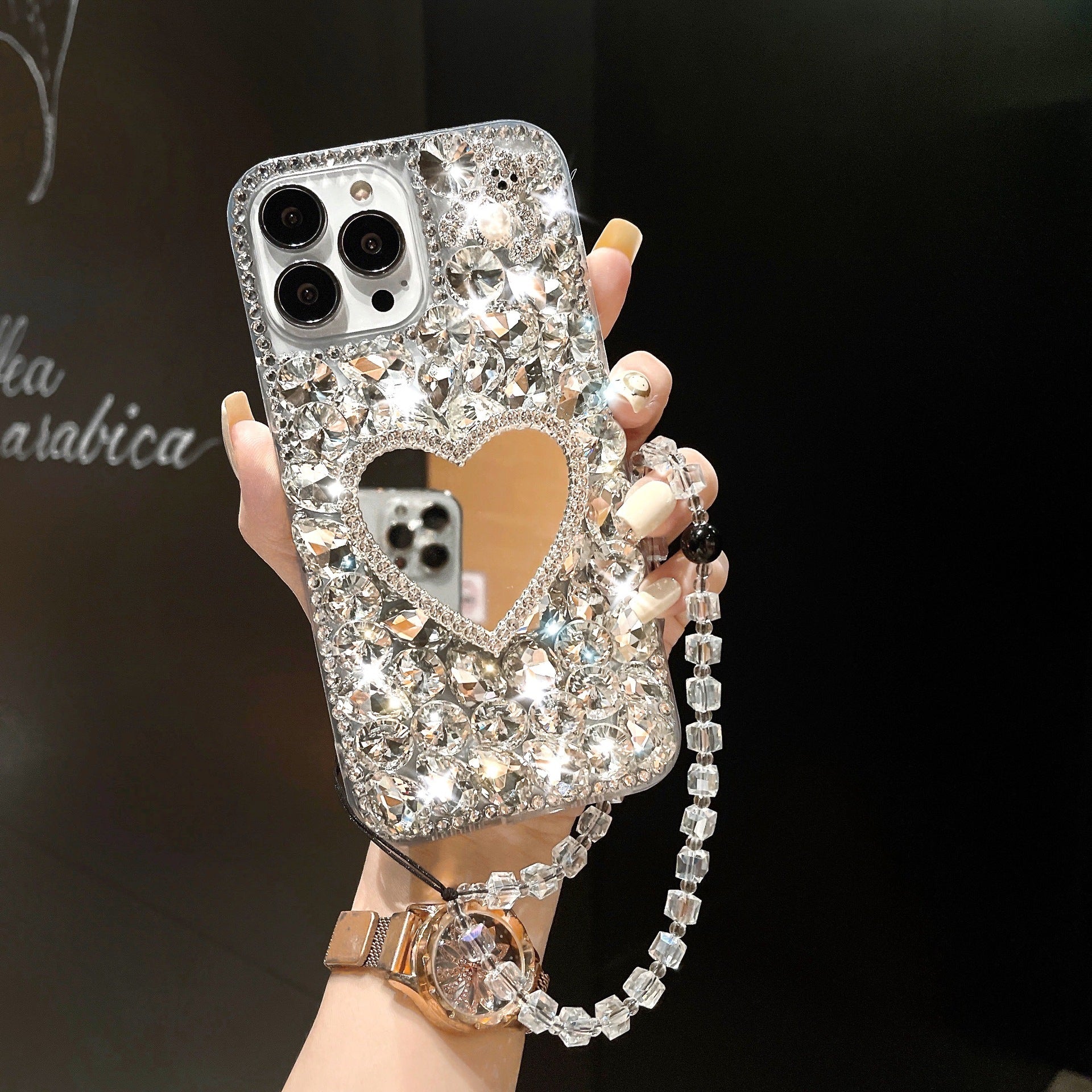Mirror Bracket Rhinestone Mobile Phone Shell Diamond Protective Sleeve