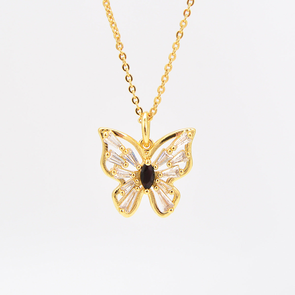 Women's Fashion Copper-Plated Gold Color Insect Butterfly Pendant