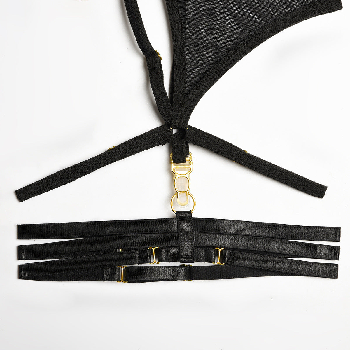 Mesh Stitching Complex Heavy-Duty Halter Leg Ring Set