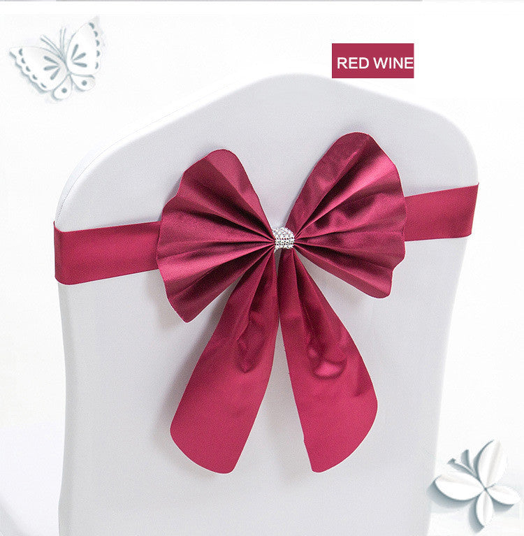 Hotel Wedding Free Elastic Chair Cover Bow Back Flower