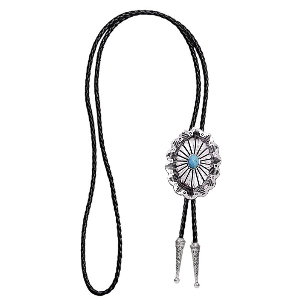 American Western Cowboy Bolo Tie Metal Tie
