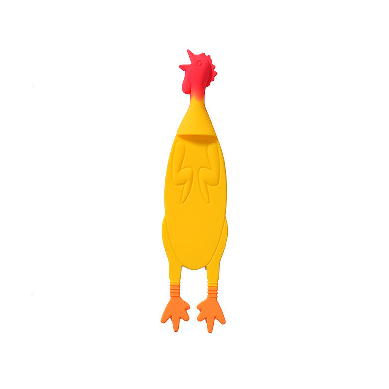 Fashion And Creative Silicone Bookmark Screaming Chicken