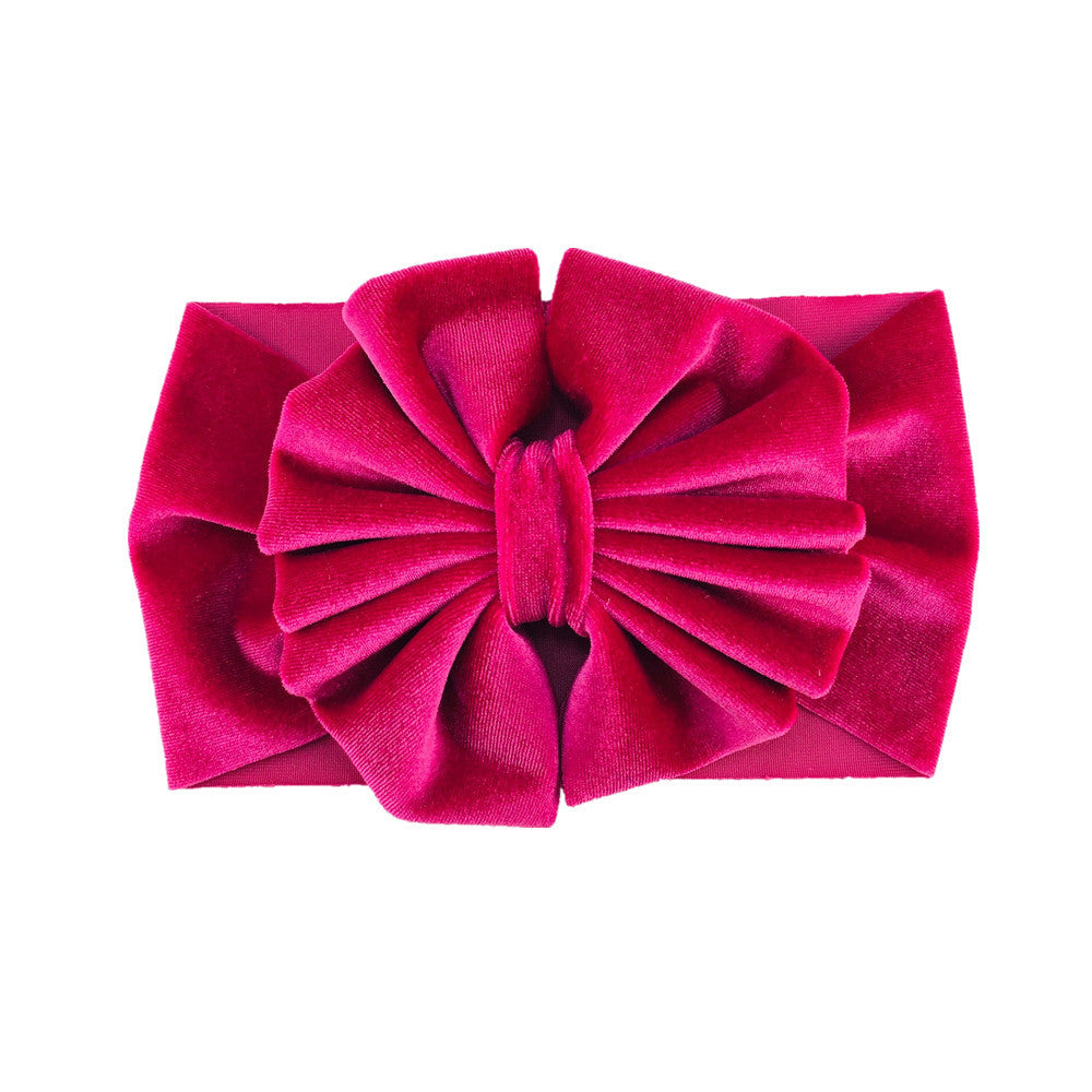 Headband Oversized Gold Velvet Bow