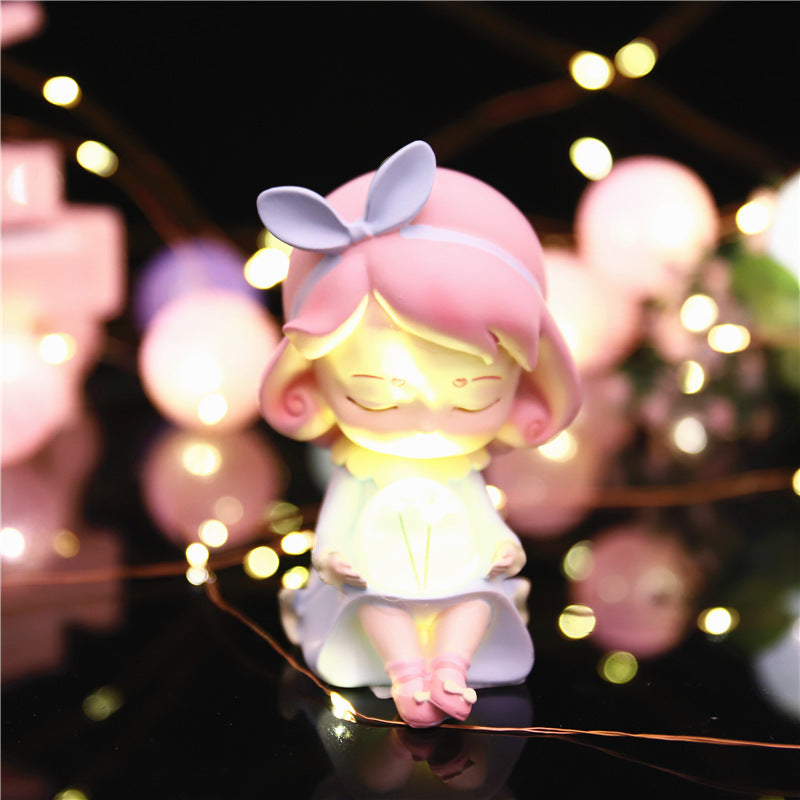 Fantasy Crystal Ball With Lamp For Girls Bedroom Desktop Resin Decoration Ornaments