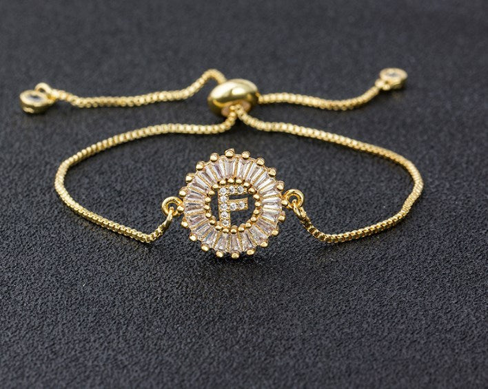 Copper Inlaid Zircon Color Message Bracelet