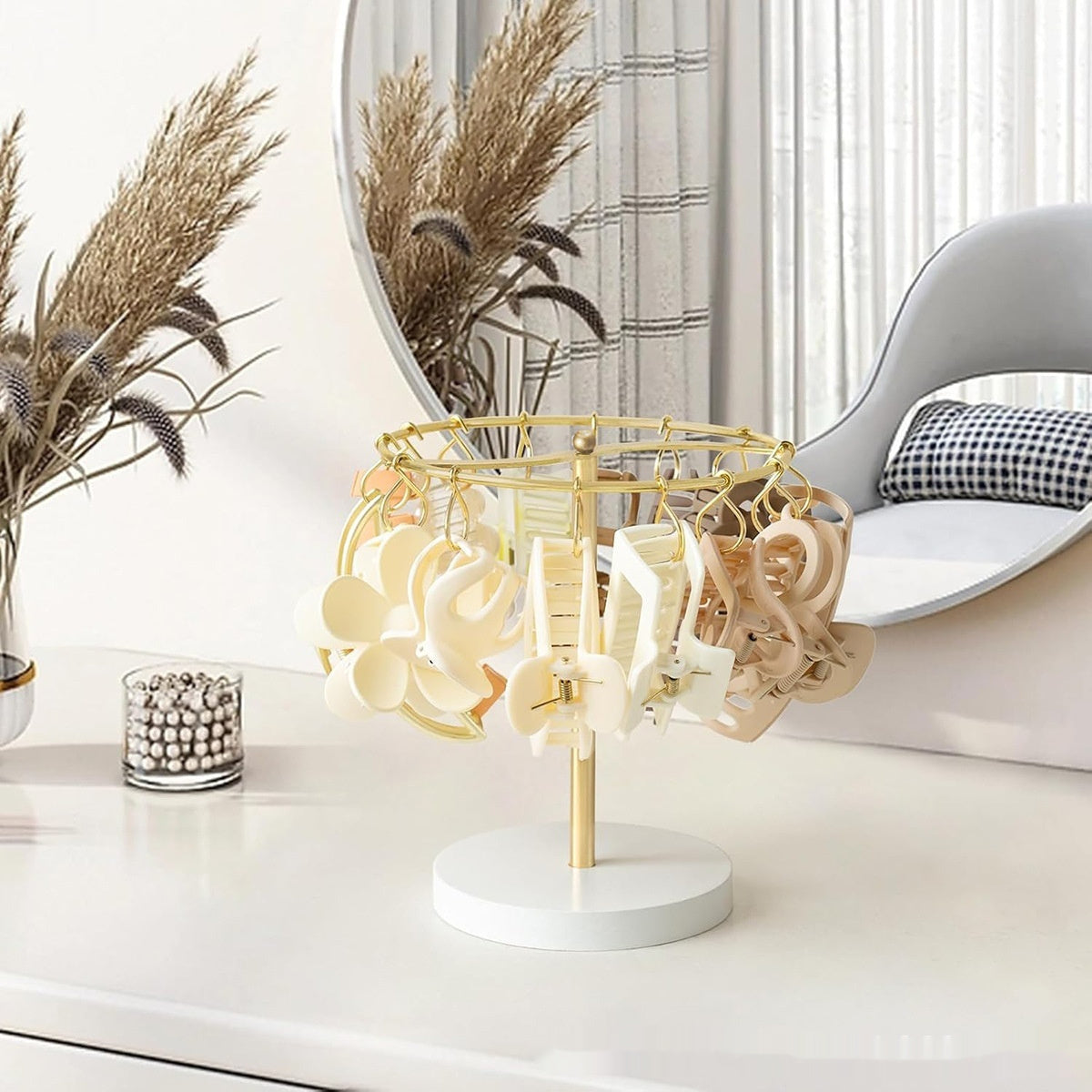Metal Hair Clip Rack Storage Display Girls Barrettes Claw Room Storage Table Decoration