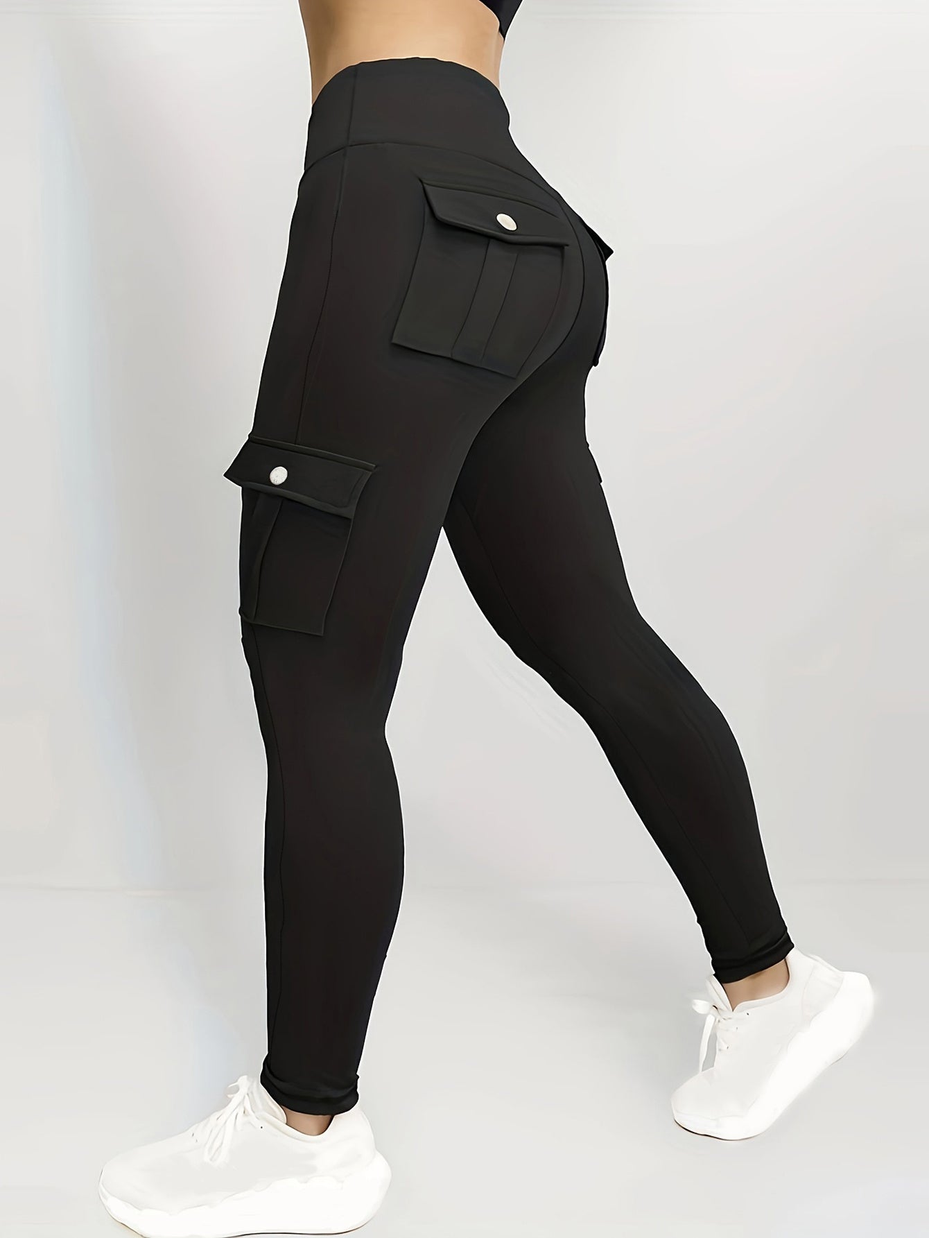 Plus Size High Waisted Plus Size Skinny Bottom Pants - Outer Wear For Running Fitness Workout Sports - Women's Pants