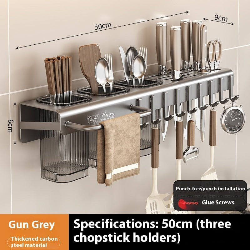 Kitchen Knife Rack Multi-Functional Punch-free