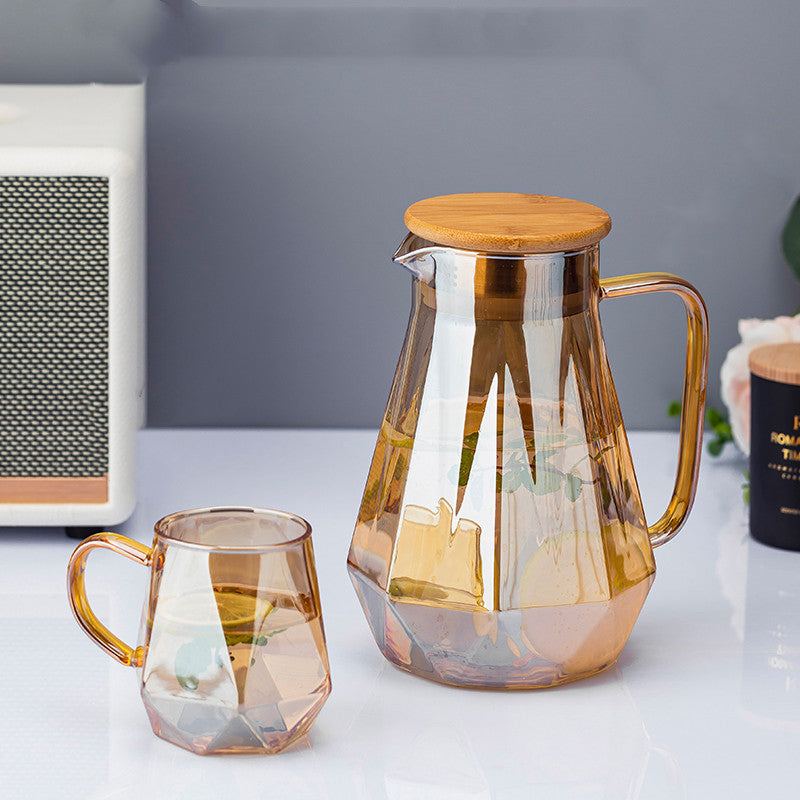 Cold Kettle Light Luxury European Style Cold Water Cup Household High Temperature Glass Kettle Large Capacity Water Cup Set Tea Cup