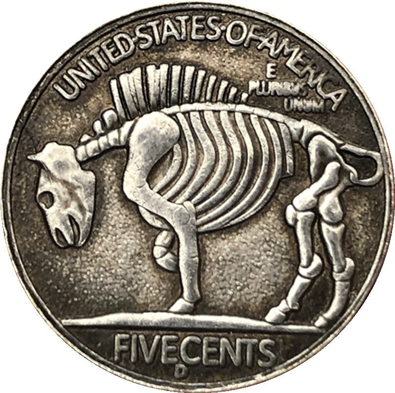 21MM Antique Silver Dollar Buffalo Wanderer Coin