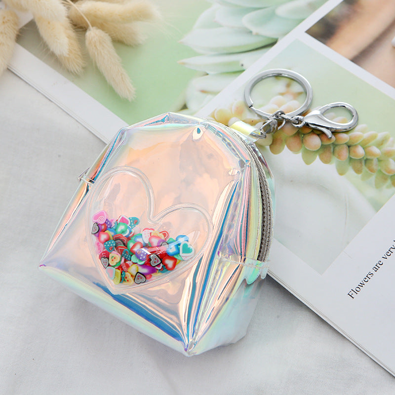 Ladies Fashion Personality Laser Heart Coin Purse
