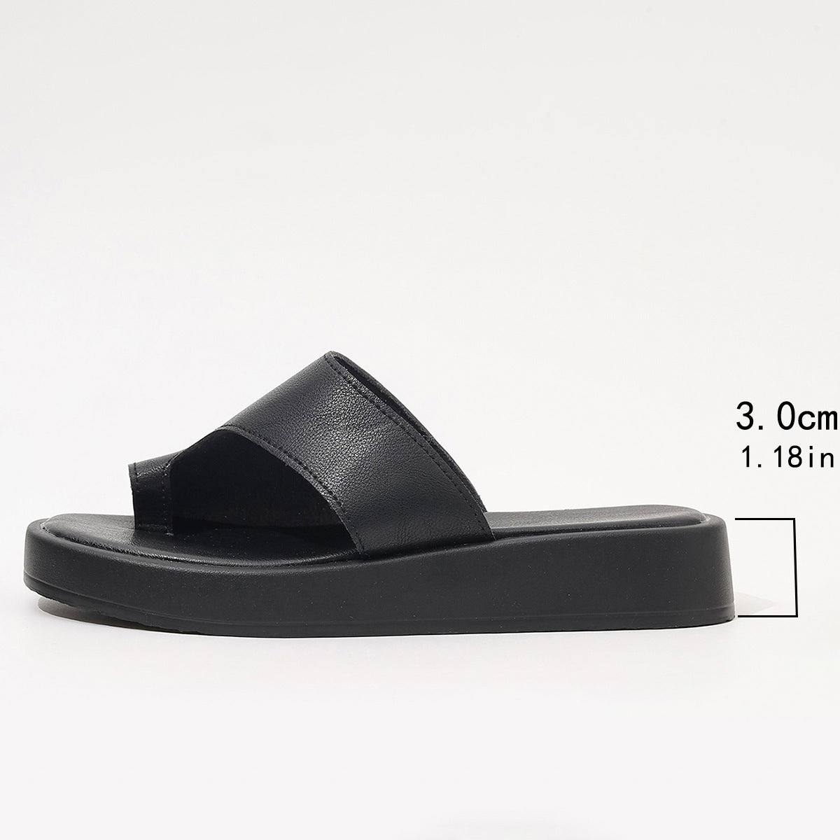 Thick-Soled Clip Toe Flat Slippers Outdoor Summer Casual Solid Color Slides Shoes for Women