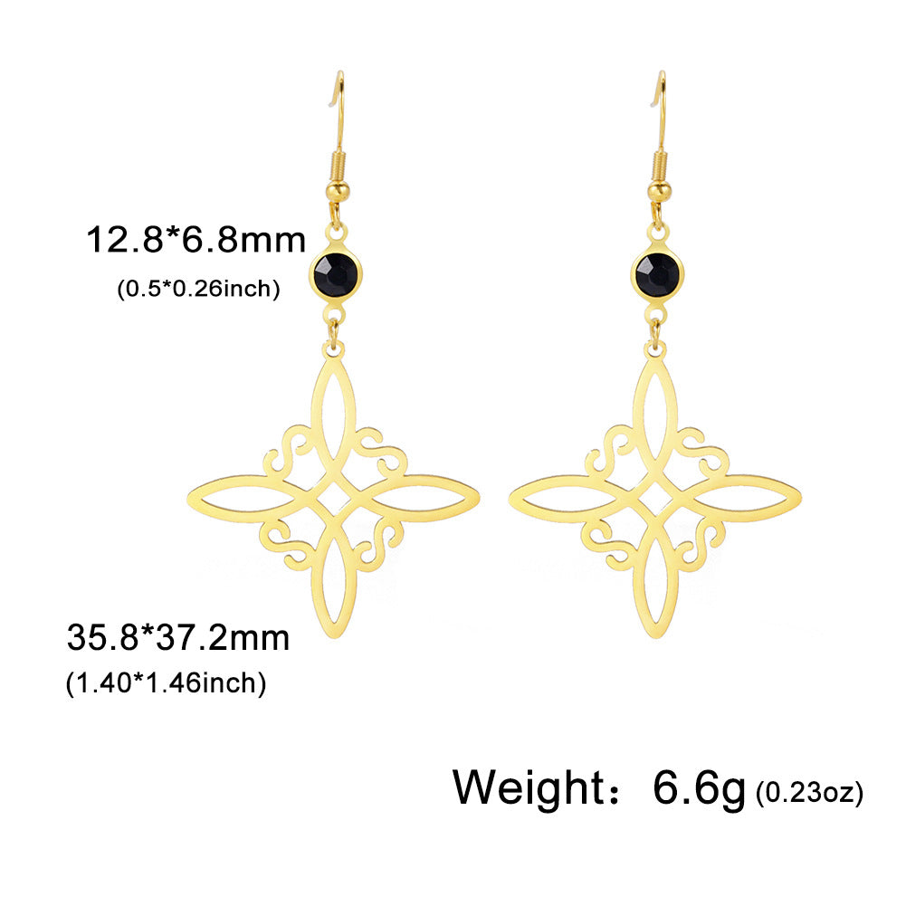 Women's S-shaped Pendant Stainless Steel Earrings