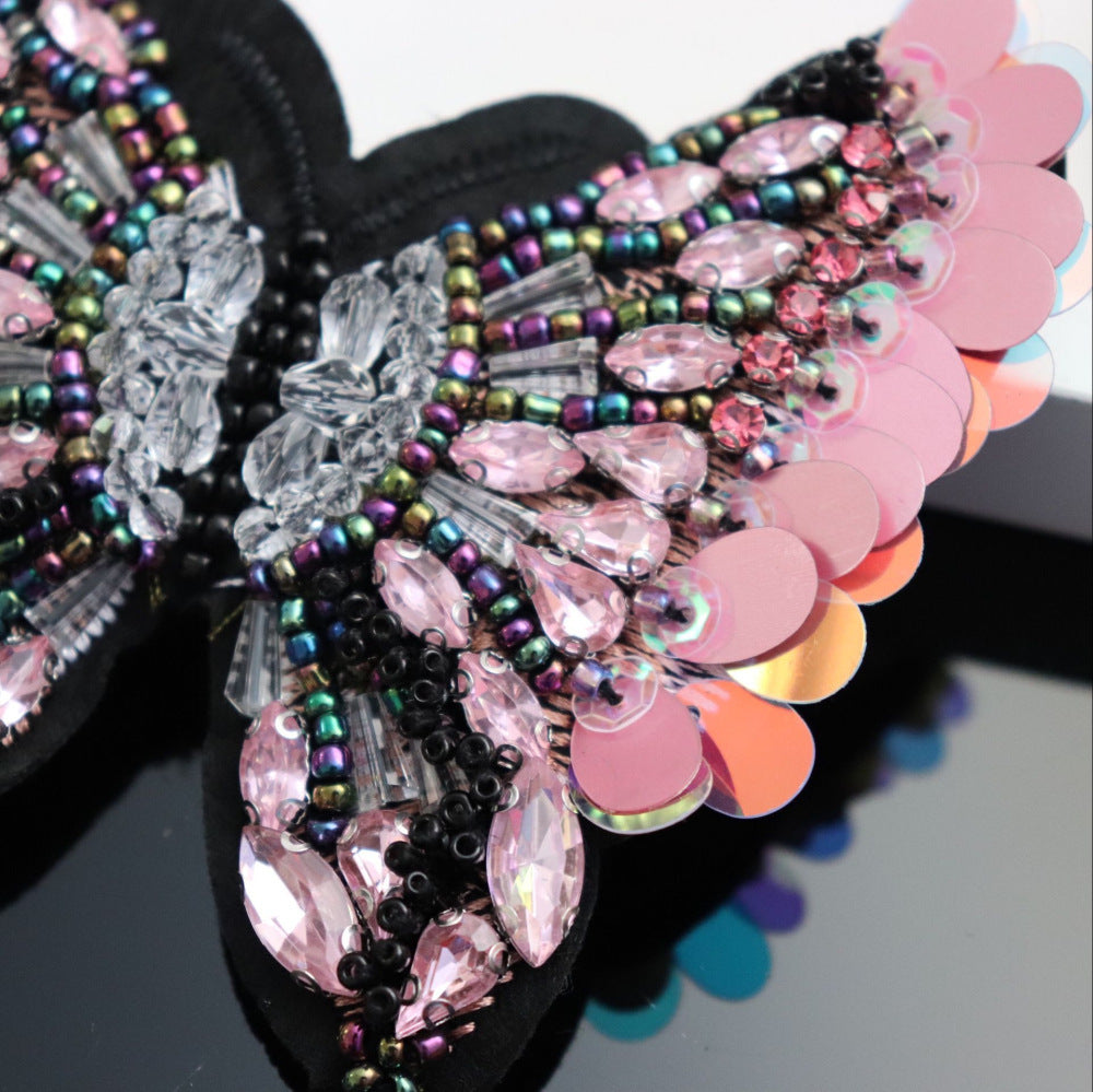Handmade Nails Diamond Beads Heavy Industry Butterfly Cloth Stickers Diy Accessories