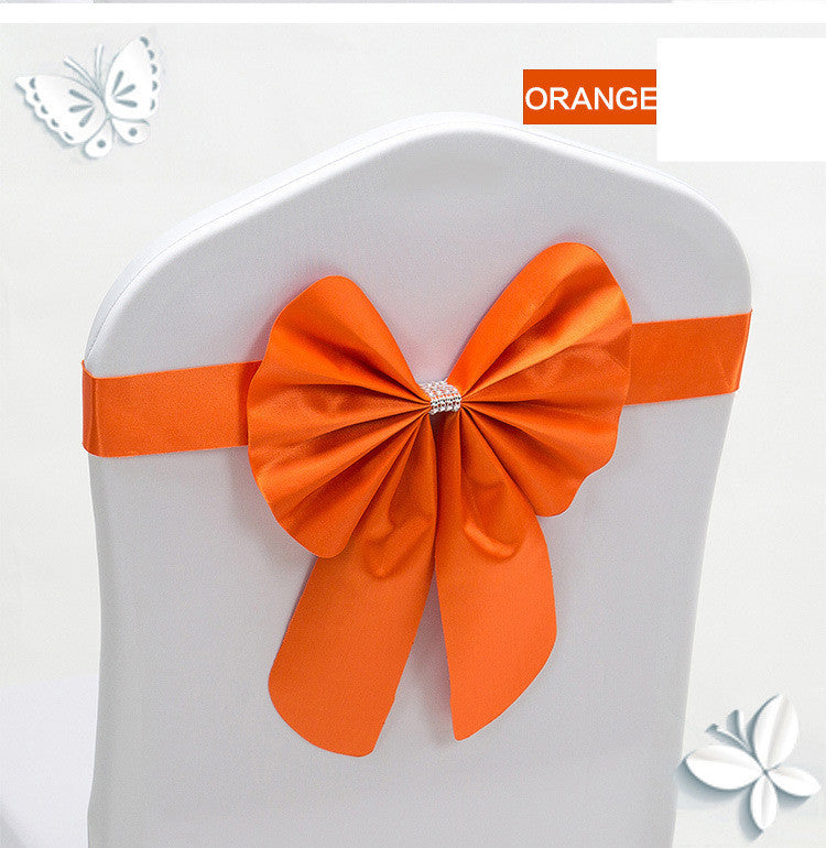 Hotel Wedding Free Elastic Chair Cover Bow Back Flower