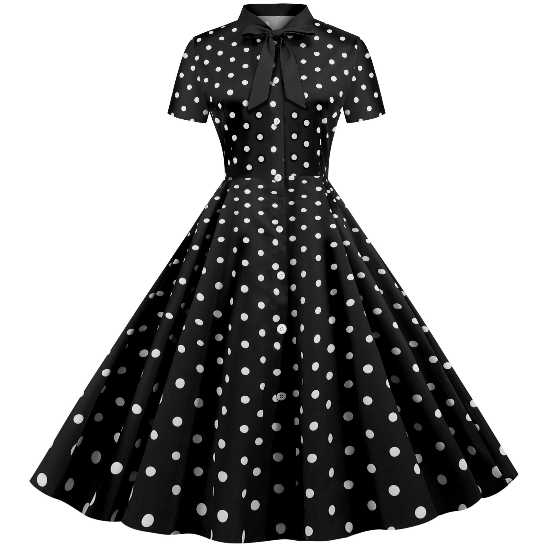 Waist Slimming Printed Large Swing Dress