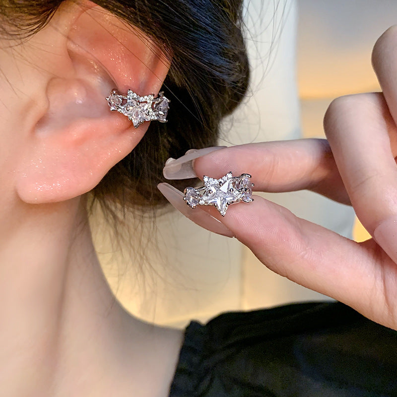Women's Light Luxury Minority Exquisite Zircon Star Earrings
