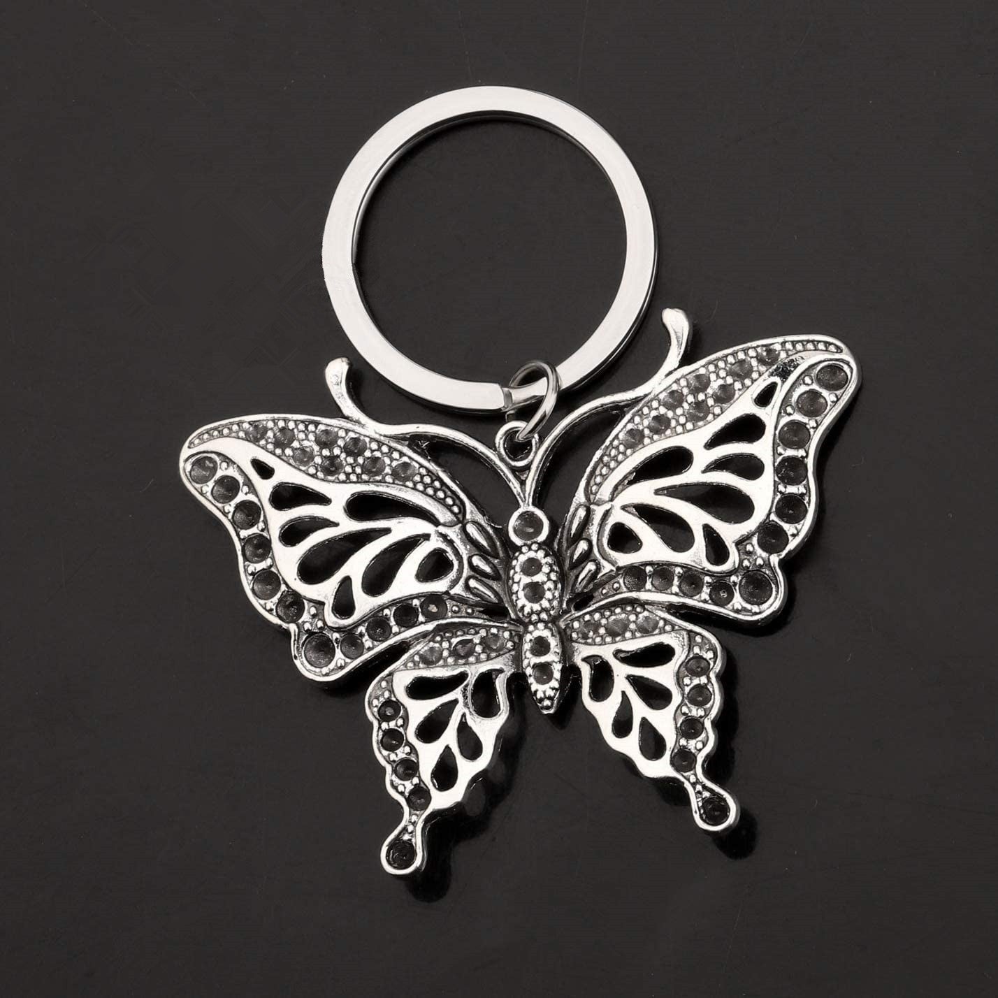 Zinc Alloy Butterfly Keychain