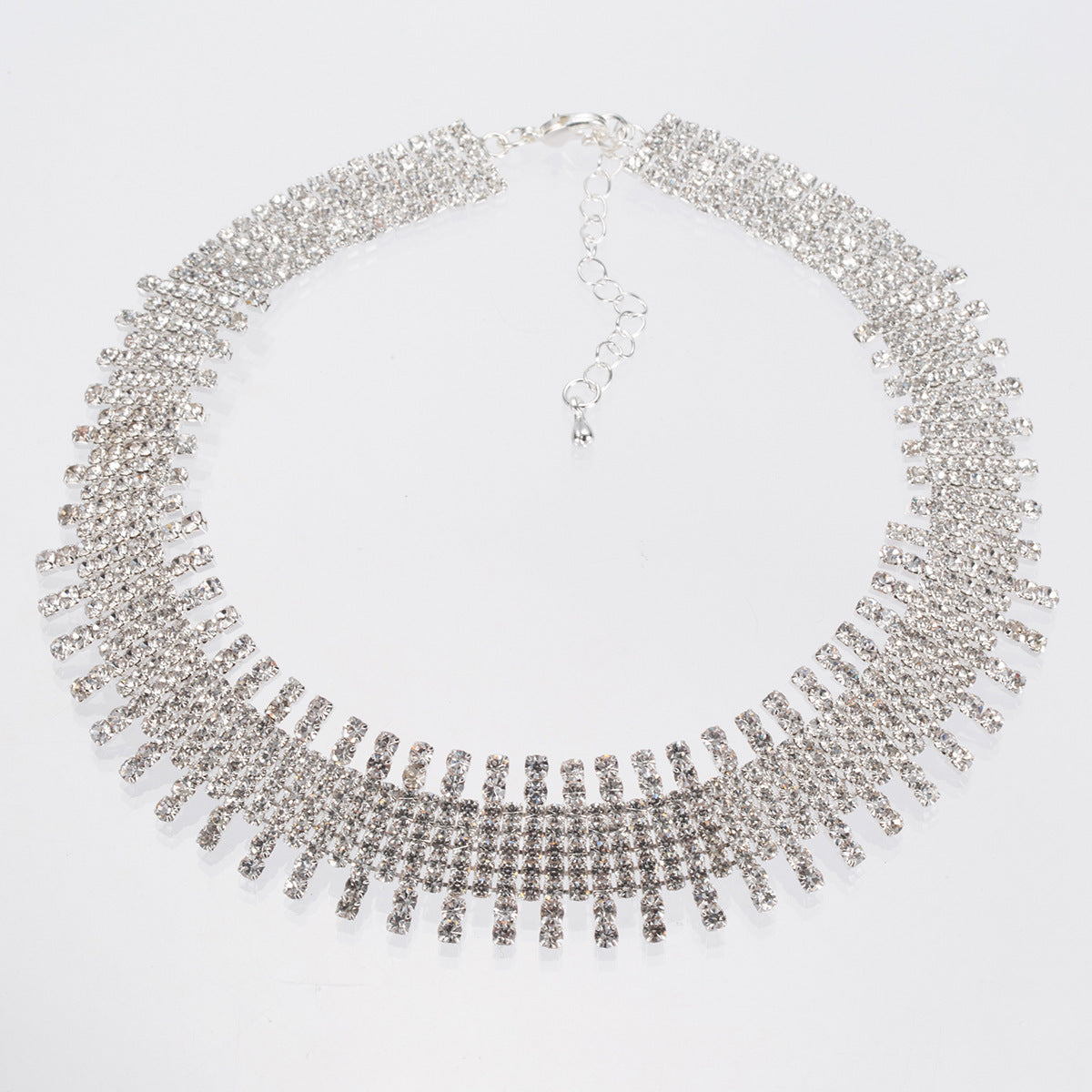 Shiny Women's Necklace Rhinestone Long Chain Necklace Tassel Choker
