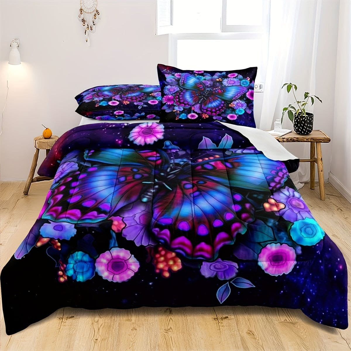 Mushroom House Bedding Three-Piece Home Textile