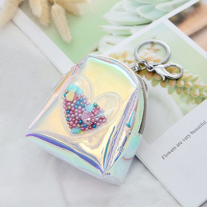 Ladies Fashion Personality Laser Heart Coin Purse