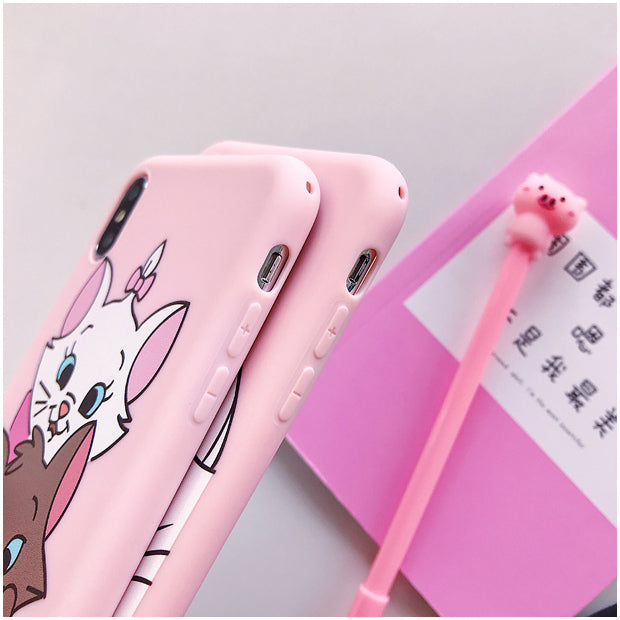 Cute Cartoon Suitable For 14 Phone Case Women's Silicone 12 Full-Covered Xr Soft Case