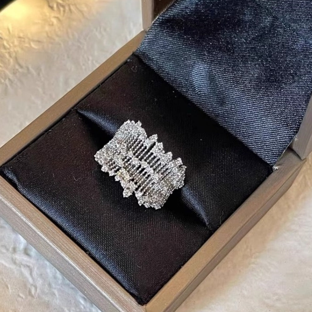 Antique Zircon Brushed Ring Female Retro Minority