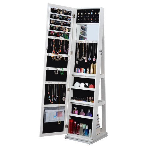 Full Body Mirror 360 Rotating Jewelry Cabinet