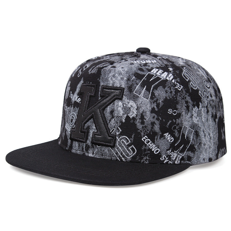 K Letter Baseball Cap Hip Hop Hat Size Adjustable