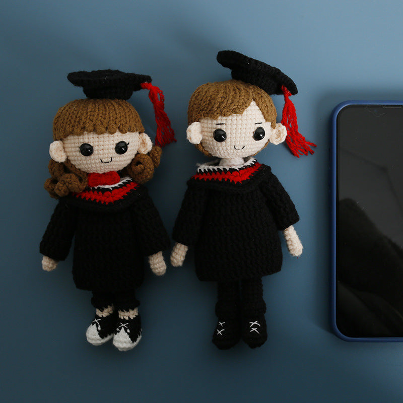 Graduation Doll Hand-Woven Wool Crocheted