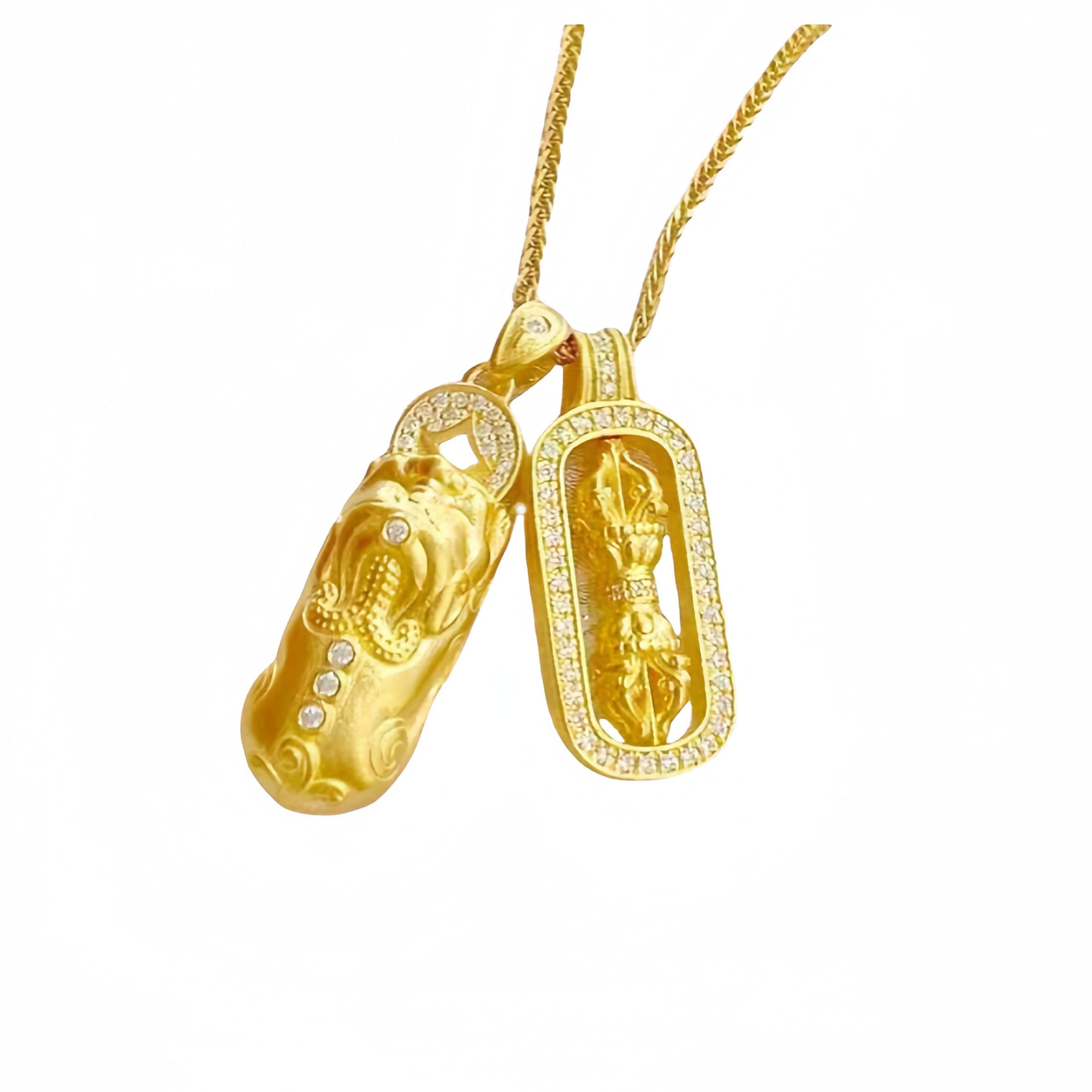 Gold Plating Copper Necklace Women's Clothing Vajra Diamond Pendant Necklace