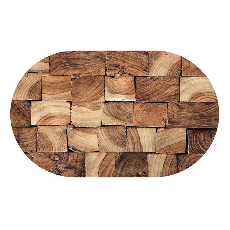 Wood Grain Bathroom Mats Absorbent Non-Slip Bathroom Disposable Special-Shaped Household