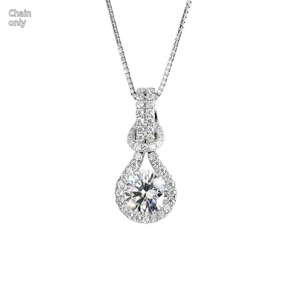 2 Karat Moissanite Pipa Pendant Necklace For Women Temperament Clavicle Chain