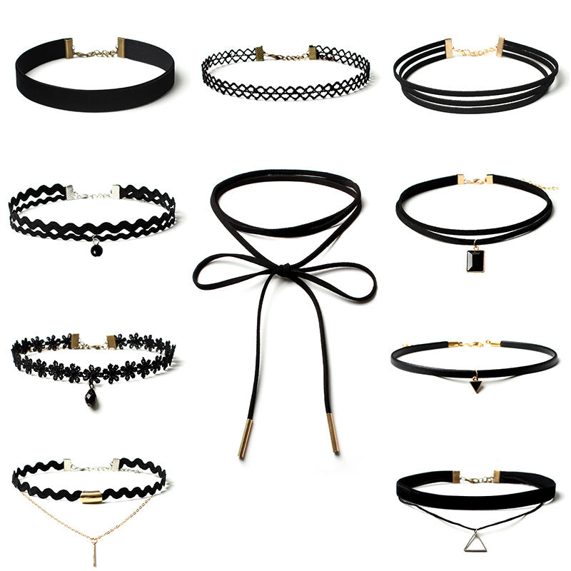 Simple Lolita Fake Collar Collar Necklace Combination Set
