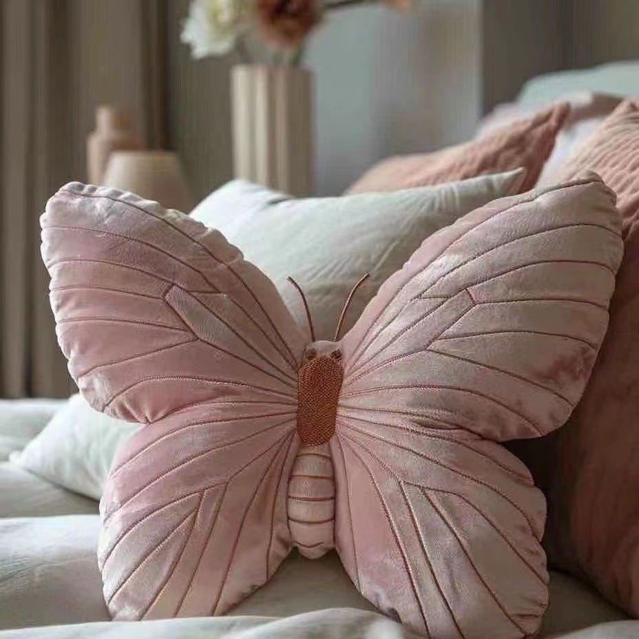 Girl Heart Butterfly Pillow Soft Moth Pillow Bedside Cushion