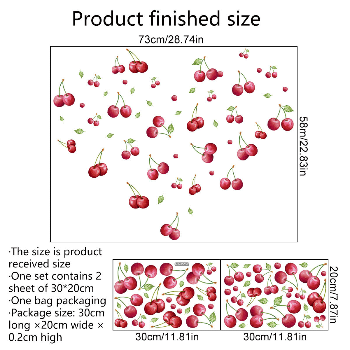 Creative Strawberry Background Wall Stickers