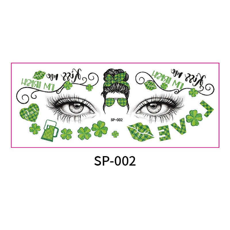 Irish Glitter Tattoo Sticker St Patrick Holiday Party