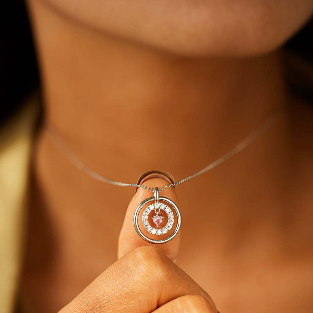 Encircled Mother Daughter Eternity Circle Luxury 925 Design Clavicle Chain