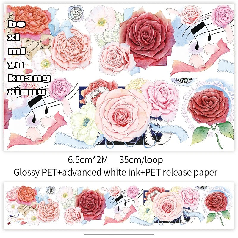 200mm500mm Roll Antique Landscaping Flower Washi Paper PET