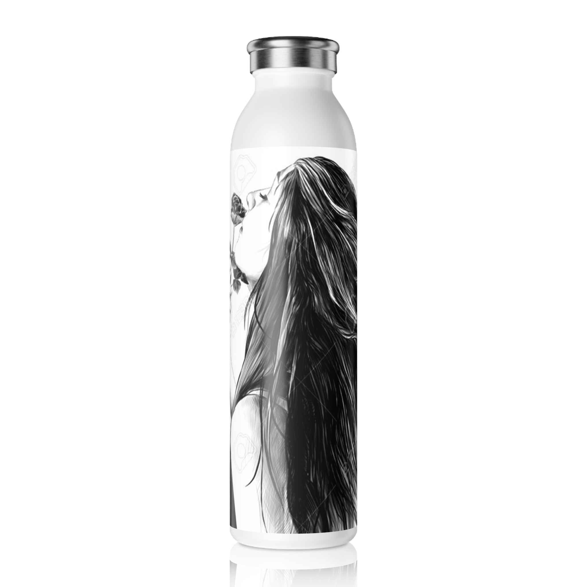 Rose Smelling Lady Slim Water Bottle