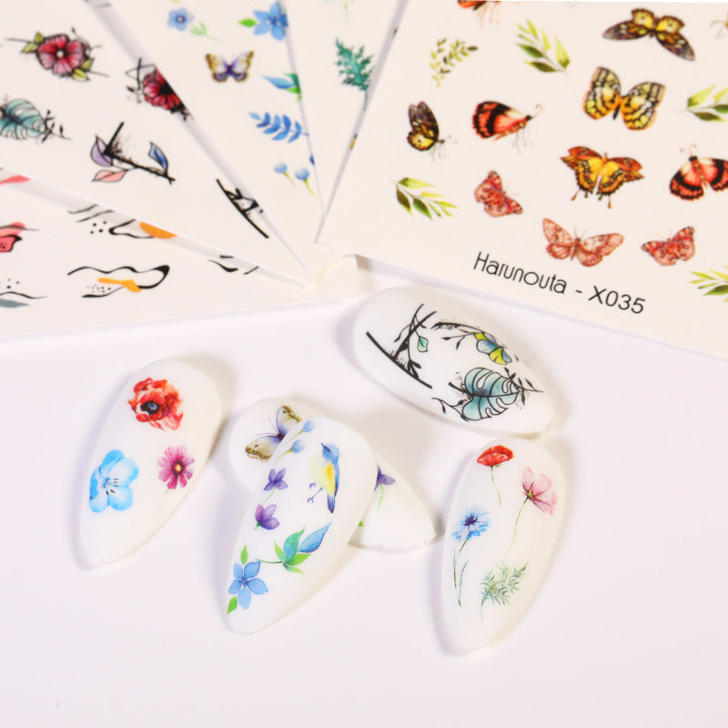 Nail Art Butterfly Sticker Flower Leaf Decal