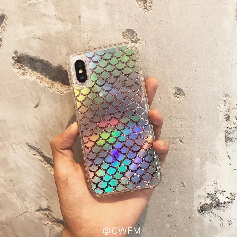 Compatible with Apple , Korean Style Laser Colorful Scales XS Max Mobile Phone Case Soft Protective Cover