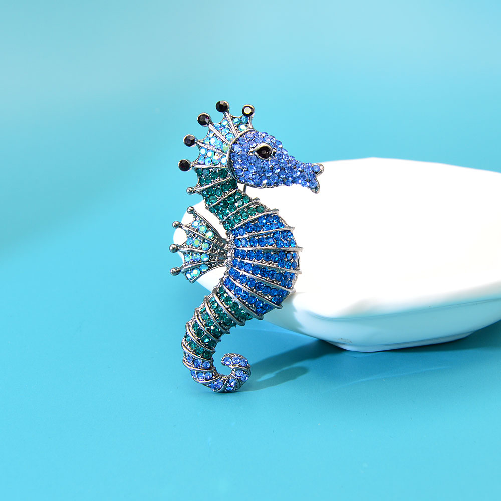 Seahorse Rhinestone Brooch