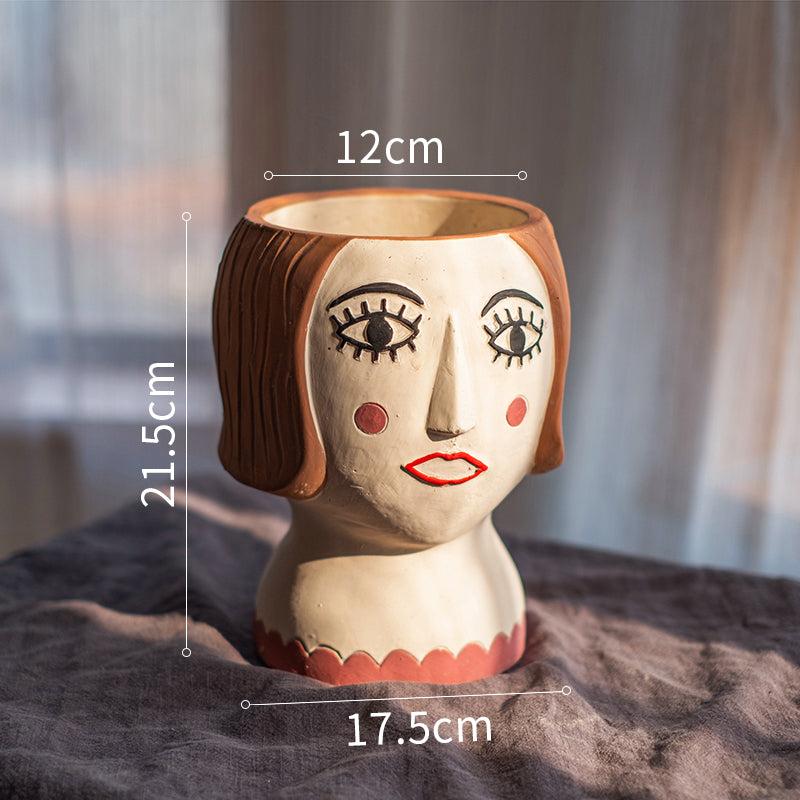 French Beauty Head Flower Pot