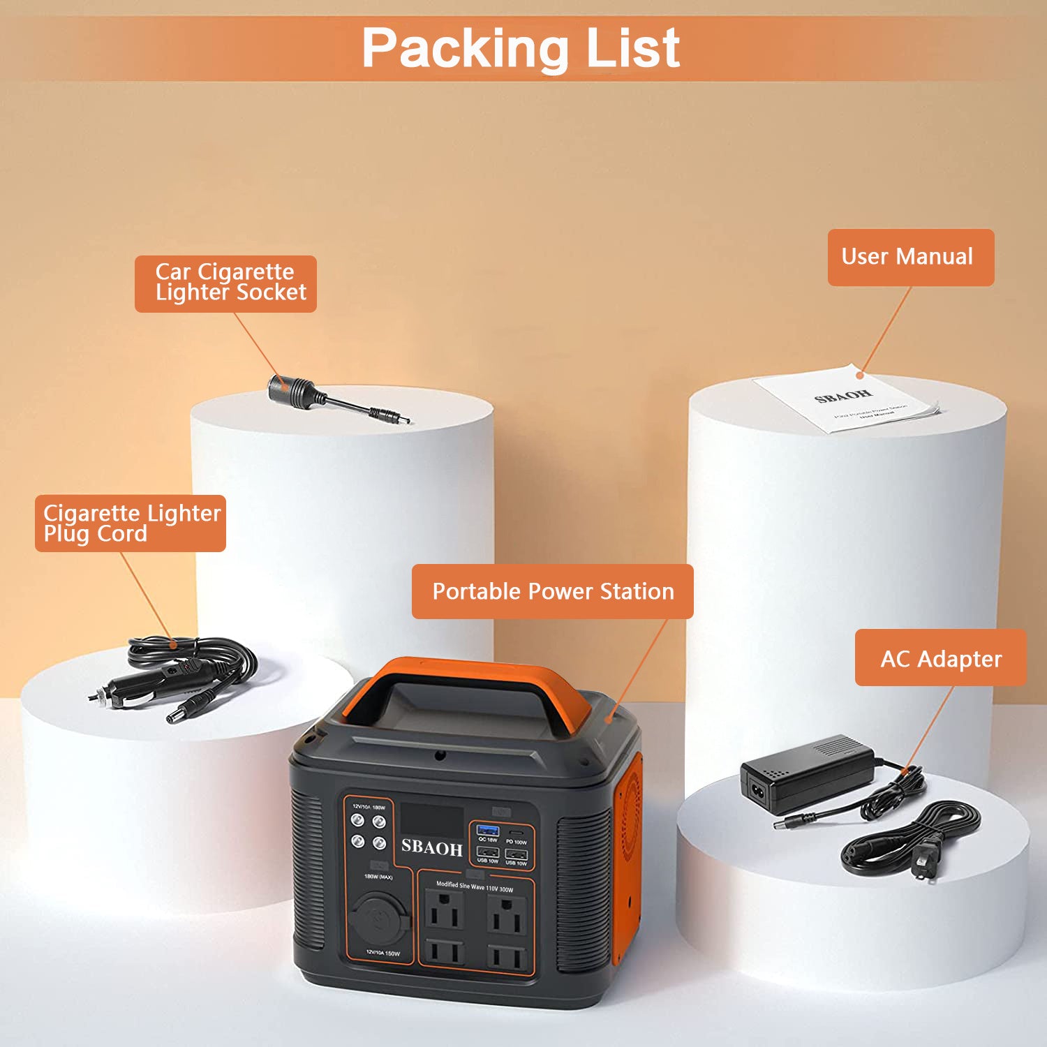 US Plug Portable Power Station P302,300W 296Wh Backup Lithium Battery,Solar Generator For Home And Outdoor Emergency Power Supply,Solar Panel Is Not Included