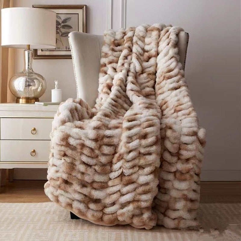 Thickened Warm Leisure Sofa Rabbit Plush Blanket