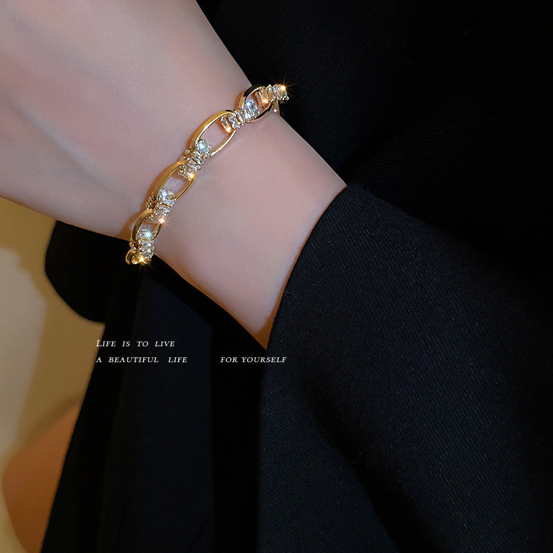 European And American Entry Lux High-Grade Zircon Geometric Bracelet