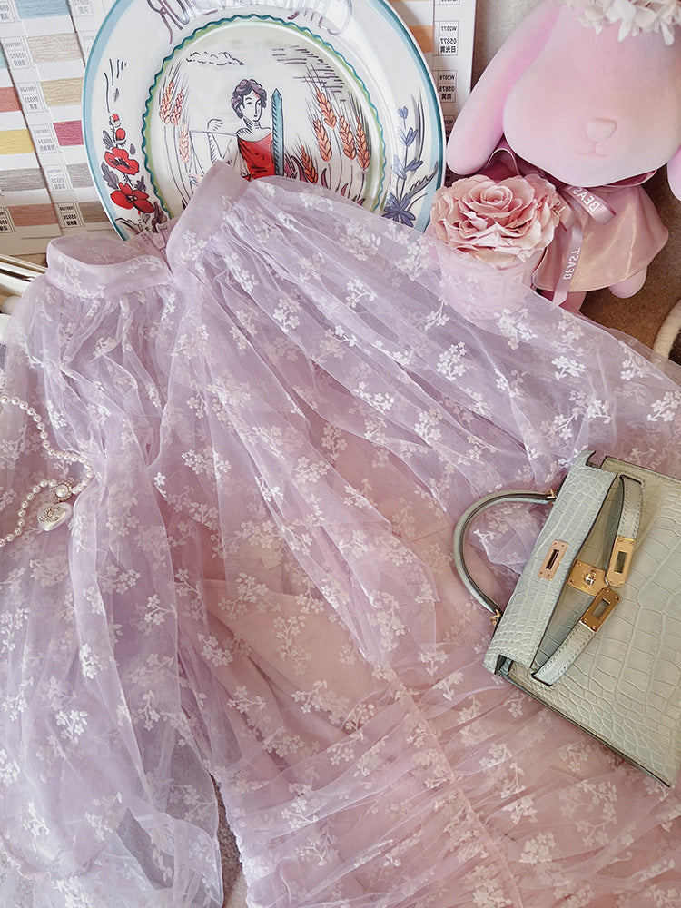 Simple High-End Dress Female Cherry Blossom Lover French Gentle