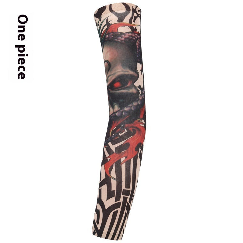Flower Arm Tattoo Oversleeve Seamless Outdoor Riding Tattoo Sun Protection Oversleeve Cycling Tattoo Oversleeve